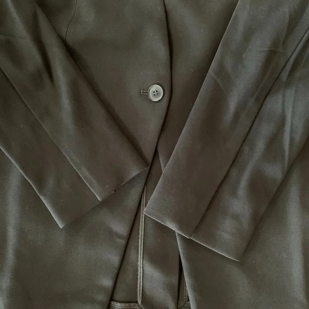 NWT SPANX The Perfect Collarless Oversized Pointe Navy Blue Blazer Size M - Picture 10 of 15
